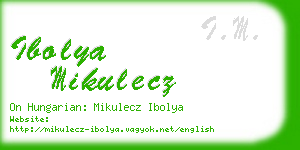 ibolya mikulecz business card